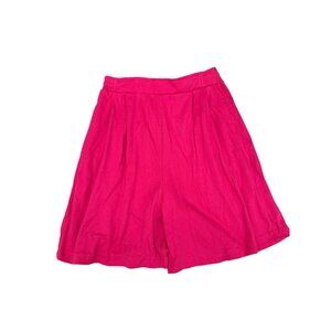 Vintage Pull On Elastic Waist High Rise Wide Leg Shorts, Side Pockets, Size SP